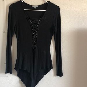Black long sleeve body suit